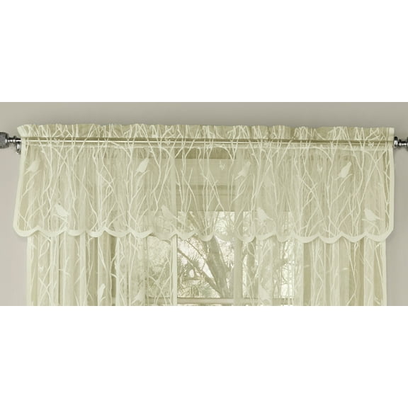 Knit Lace Song Bird Kitchen Window Curtain 24", 36" Tier Pair, 36" Swag Pair or 12" Valance
