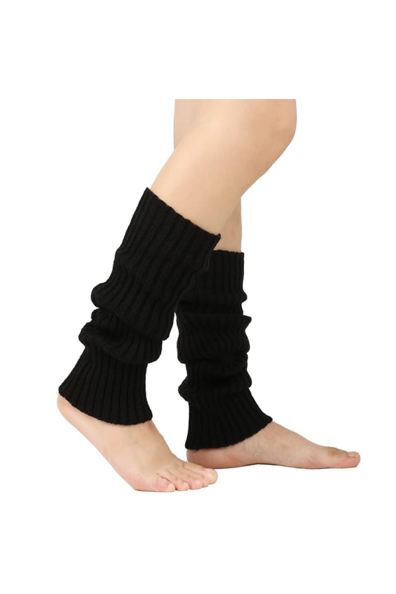 Knit Leg Warmers for Women | Stretchy Boot Cuffs for Yoga, Winter Fashion & Lounging Under 5$, Yubnlvae Women Juniors Ribbed Leg for Eighty's Sports Yoga , Black, One Size