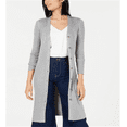 thumbnail image 1 of Knit & Loom Women's Ribbed Duster Cardigan Gray Size XS, 1 of 3