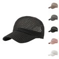 thumbnail image 1 of Knit Mesh Baseball Cap for Women Summer Yarn Trucker Hats Breathable Adjustable Foldable Sun Hat for Travel, 1 of 6
