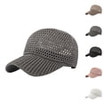 thumbnail image 1 of Knit Mesh Baseball Cap for Women Summer Yarn Trucker Hats Breathable Adjustable Foldable Sun Hat for Travel, 1 of 9