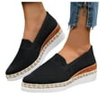 thumbnail image 1 of Knit Mesh Loafers for Women Pointed Toe Wedge Espadrilles Breathable Slip on Casual Work Dress Shoes Walking Shoes Black Size 10.5, 1 of 7