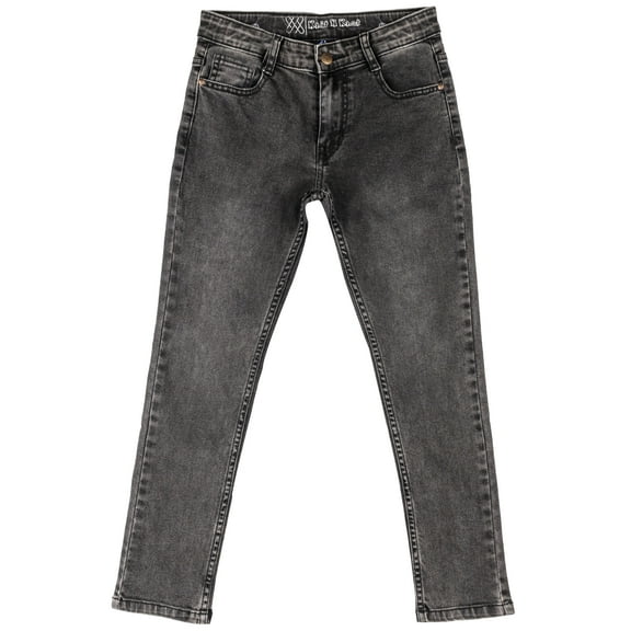 Knit N Knot Faded Black, Stretchable, Slim Fit Jeans with Adjustable Waist for Boys, 7-8 Years