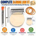 thumbnail image 1 of Knit Patch Kit, 28-Needle Mending Kit with Mini Darning Loom, Portable Repair Tool for Beginners to Fix Holes, Tears and Worn Fabric on Clothes, Bags and Textiles, 1 of 6