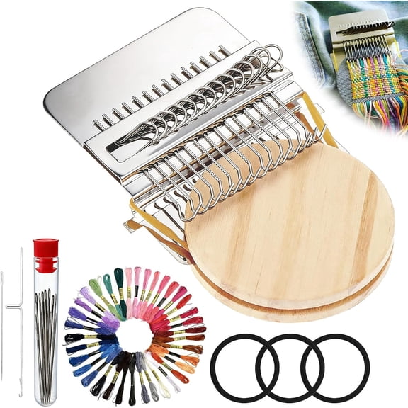 Knit Patch Kit, Mini Darning Looms for Crafters & Sewing Beginners Quick Visible Mending of Jeans, Socks & Clothes, Weaving Machine for DIY Artful Knit Patch Patterns (C)