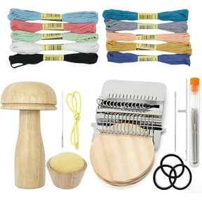 Knit Patch Kit, Patch Maker Knitting Kit, Mini Darning Looms with 14 Hooks, Small Weaving Tools for Handcraft DIY Weaving Repair Beginners Mending Jeans Socks