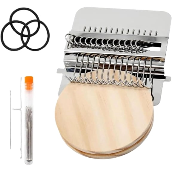 Knit Patch Kit Speedweve Style Darning Loom Tool for Visible Mending Portable Mending Loom Machine with Wood Handle for DIY Jeans Socks Repair Art