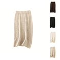 thumbnail image 1 of Knit Pencil Skirt for Women Elastic High Waist Stretchy Casual Bodycon Sweater Midi Skirt, 1 of 8
