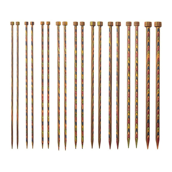 Knit Picks Rainbow 10 inch Wooden Straight Knitting Needle Sets