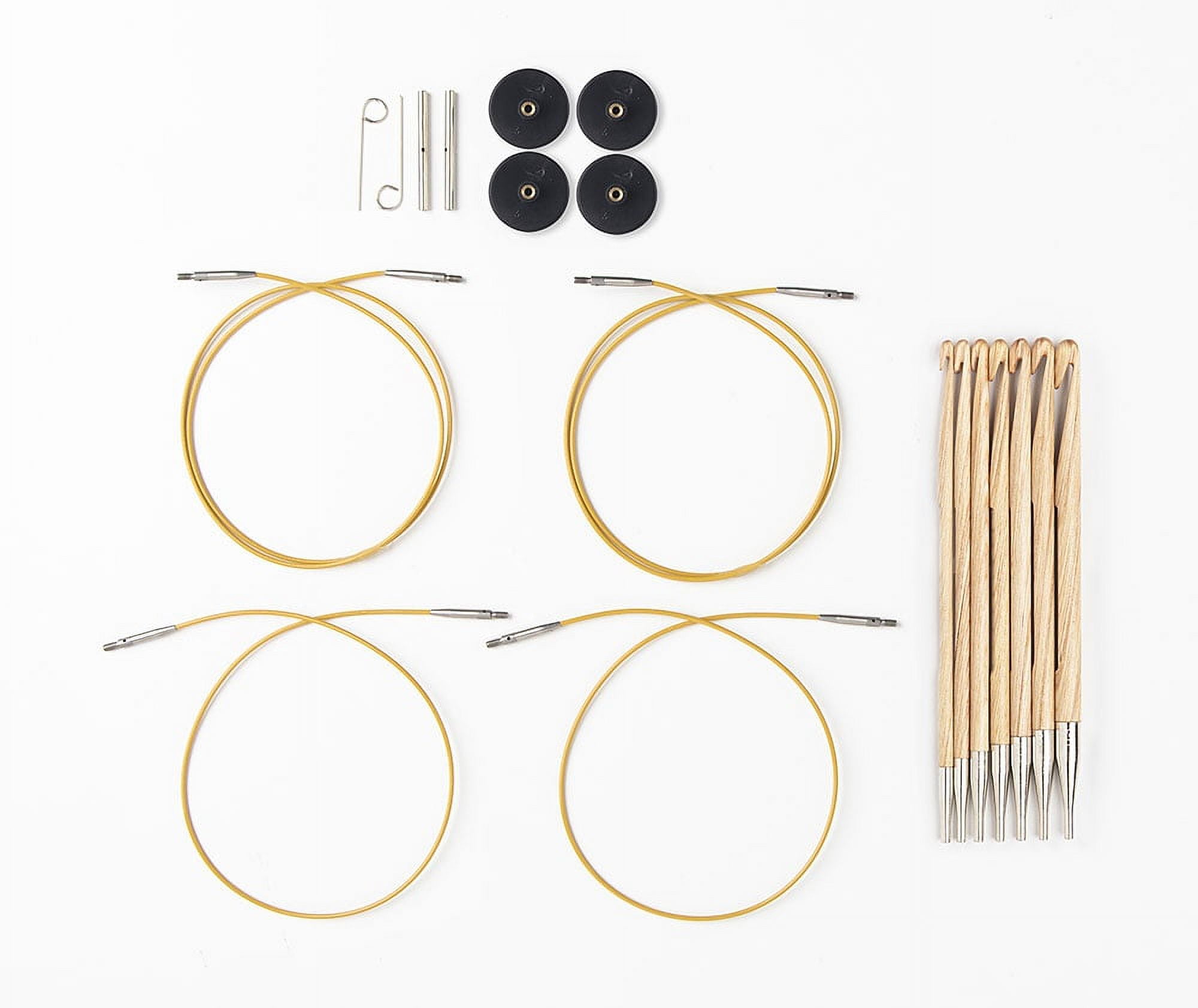 Knit Picks WeCrochet Wood Interchangeable Tunisian Crochet Hook Set - US E-K (Sunstruck)