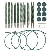 Knit Picks Wooden Interchangeable Circular Knitting Needle Set - Size 4-11 - Caspian
