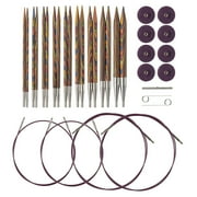 Knit Picks Wooden Interchangeable Circular Knitting Needle Set - Size 4-11 - Rainbow