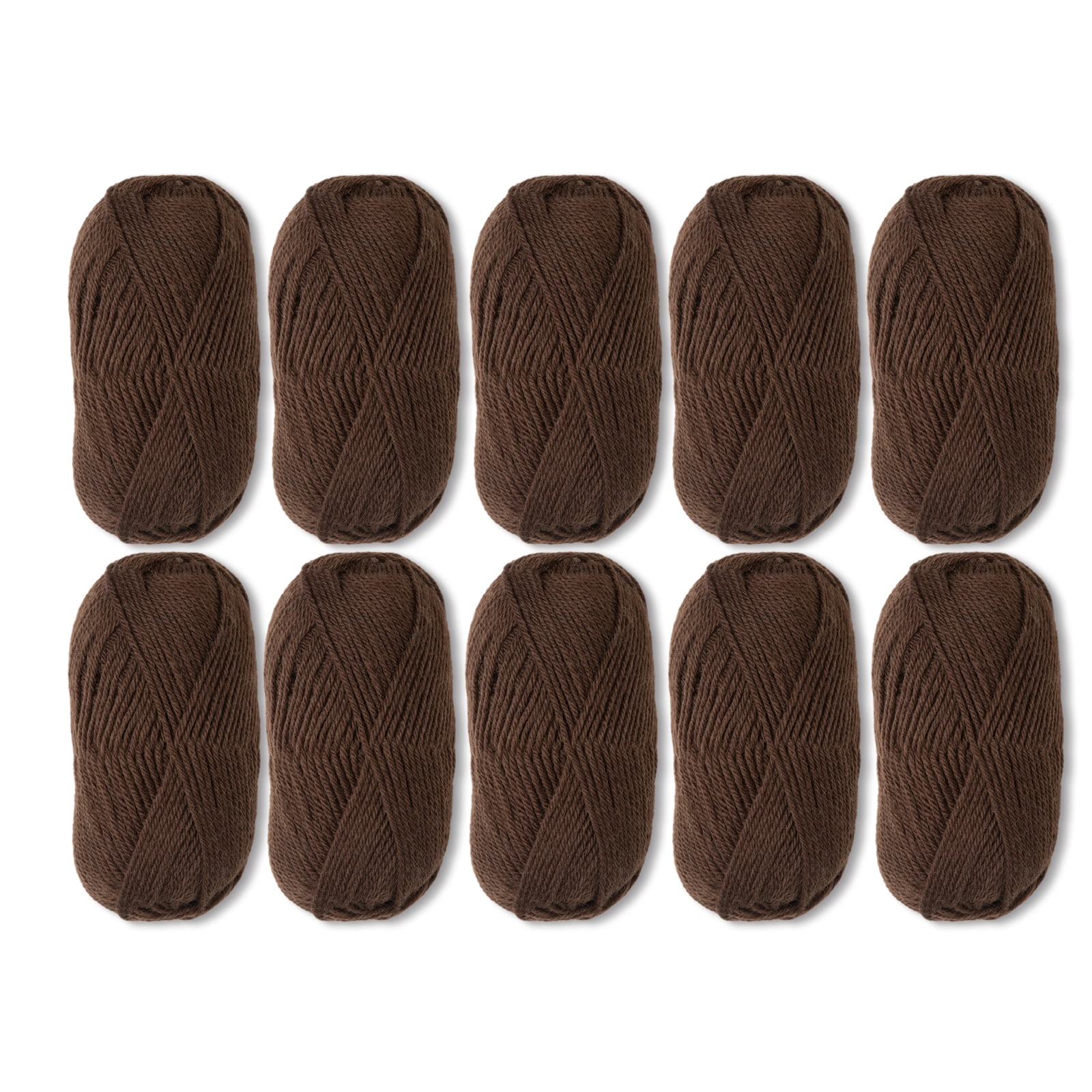Knit Picks Wool of the Andes Chocolate Worsted Wool Yarn Pack - 10 Skeins of Brown 100% Wool Worsted Yarn - Total 500 grams, 1100 yards