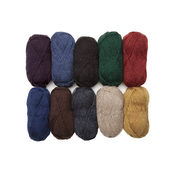 Knit Picks Wool of the Andes Home Decor Worsted Wool Yarn Variety Pack - 10 Skeins of 100% Wool Worsted Yarn - Total 500 grams, 1100 yards