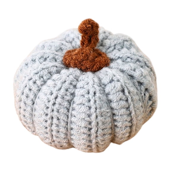Knit Pumpkin Decoration Handcrafted Soft Knit Fabric Filled With Cotton Portable For Home Car Camping Sleepovers Christmas Event Parties Gift