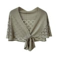 thumbnail image 1 of Knit Shawl, Audhol Thin Fashionable and Versatile Women's Hollow Knitted Short Shawl Crochet Shawl Dark Gray One Size, 1 of 7