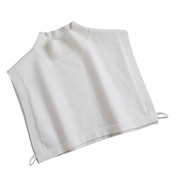 Knit Shawl Casual Mock Neck Neckerchief Warm Ribbed Fashion Detachable Windproof Knitted Turtleneck Collar Scarf