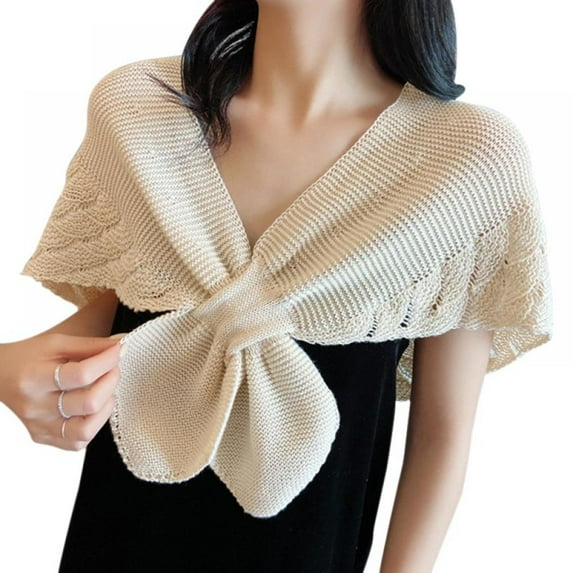 Knit Shawl Wrap for Women- Young Ladies Knitted Cape Open Front Cardigan