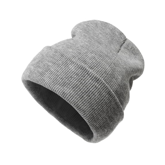 Knit Short Watch Cap CQXIDFH Adult Solid Knitted Winter Hat, Candy Color Casual Pullover Cap, Warm Cold Weather Headwear for Outdoor, Baseball Caps (Grey, One Size)