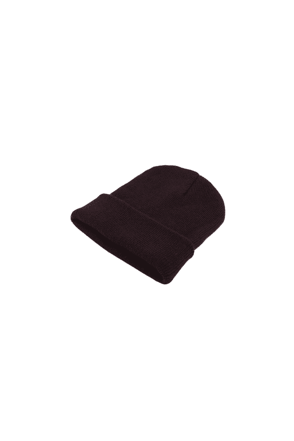 Knit Stretch Beanie Hat, Unisex Cotton Skull Cap, Brown