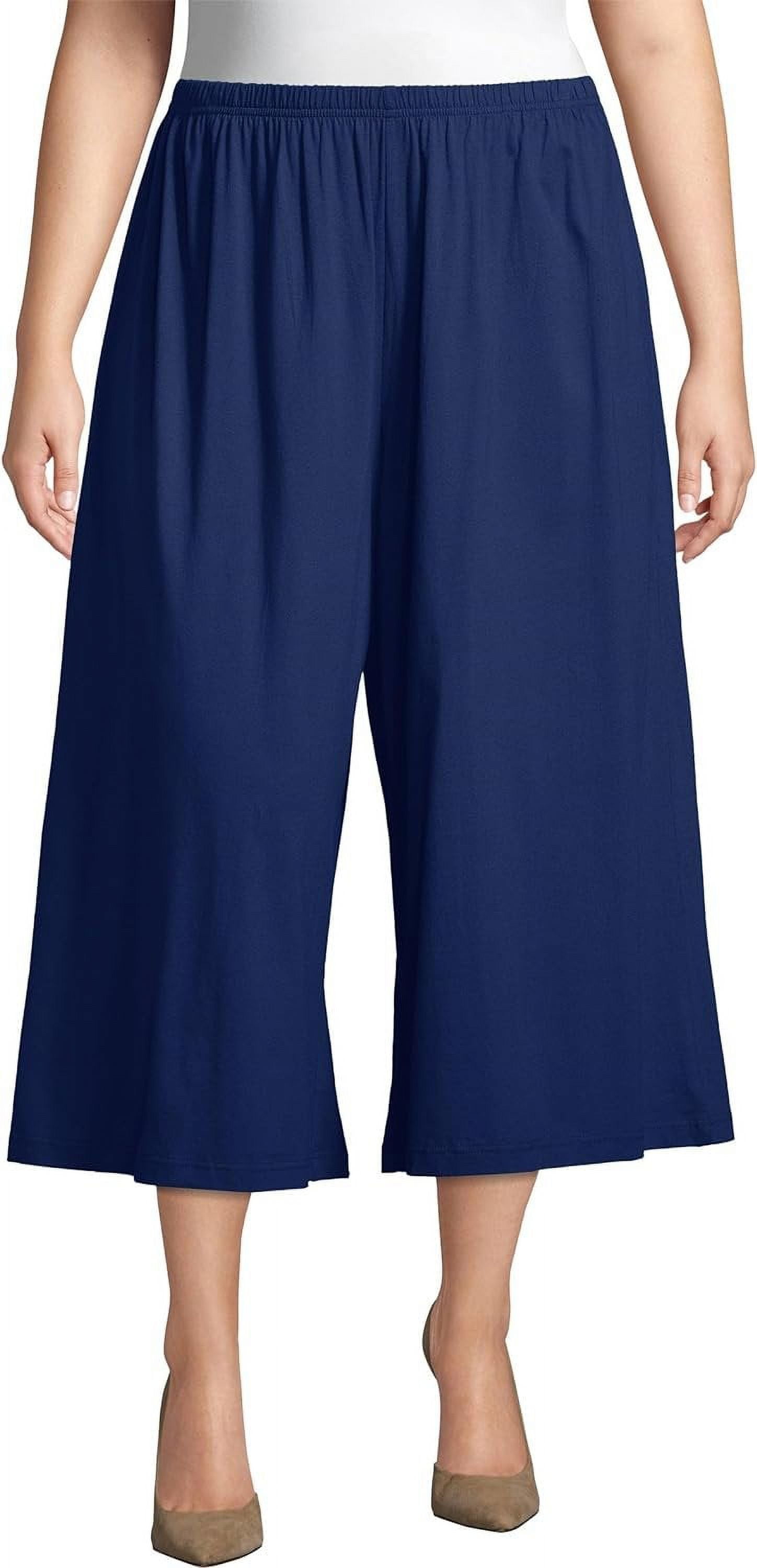Knit Studio Women s Jersey Matchables Split Skirt Navy 100 Cotton Walmart