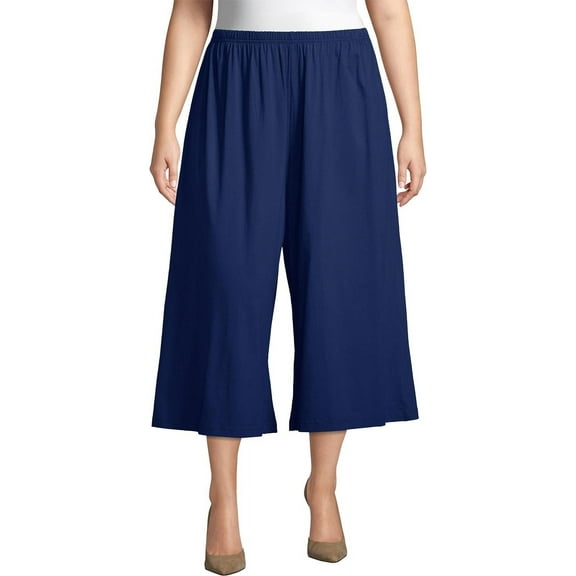 Knit Studio Women's Jersey Matchables Split Skirt Navy 100% Cotton