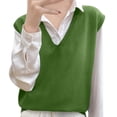 thumbnail image 1 of Knit Sweater Vest Autumn Winter Sleeveless Pullover Oversized Cardigan For Layering With Shirts And Blouses, 1 of 3