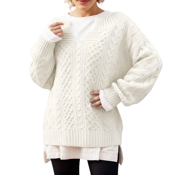 Knit Sweater Winter Warm Soft Turtleneck Pullover Casual Loose Fit Long Sleeve Crewneck Top For Fall Season Comfort Outfits