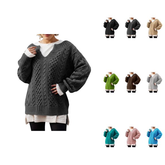 Knit Sweater Winter Warm Soft Turtleneck Pullover Casual Loose Fit Long Sleeve Crewneck Top For Fall Season Comfort Outfits
