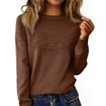 thumbnail image 1 of Knit Sweater for Women Long Sleeve Crew Neck Cute Sweaters Dressy Causal Loose Hollow Warm Soft Cozy Tunic Pullover,XL, 1 of 6
