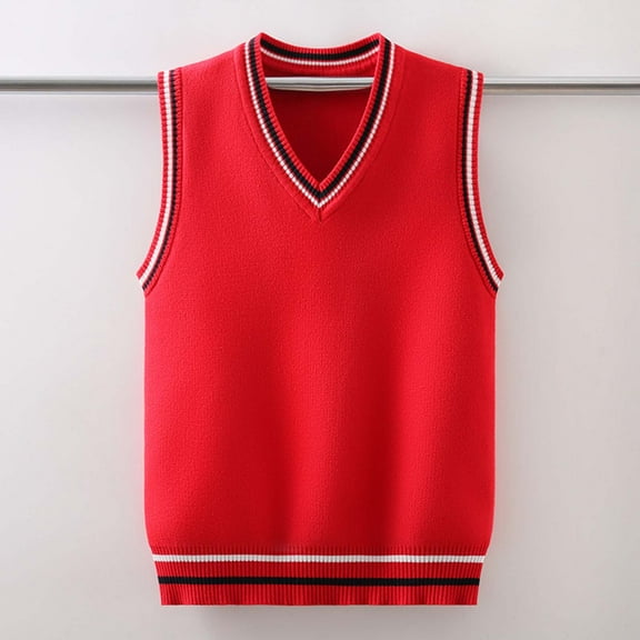 Knit Sweaters Waistcoat for Boys Girls Preppy Knitted Sweaters Vest Fall Winter Warm Sleeveless School Jackets Sweaters For Girls Size 8