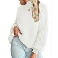 thumbnail image 1 of Knit Sweaters for Women Mock Neck Pullover Sweater Long Sleeve Cable Knitted Chunky Pullover Sweater Tops Alsol Lamesa, 1 of 6