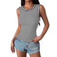 thumbnail image 1 of Knit Tank Tops For Women，Cropped Tank Tops Womens Plus Size Tank Tops Womens Tank Tops Linen Summer Tops Womens Linen Vest Long Tank Tops Crewneck Tank Top Women Running Tank Tops, 1 of 7