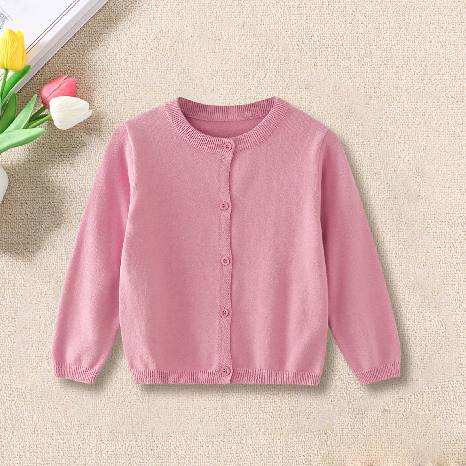 Knit Texture Kids Cardigan Girls Knit Button Sweater Boys Toddler Fall ...