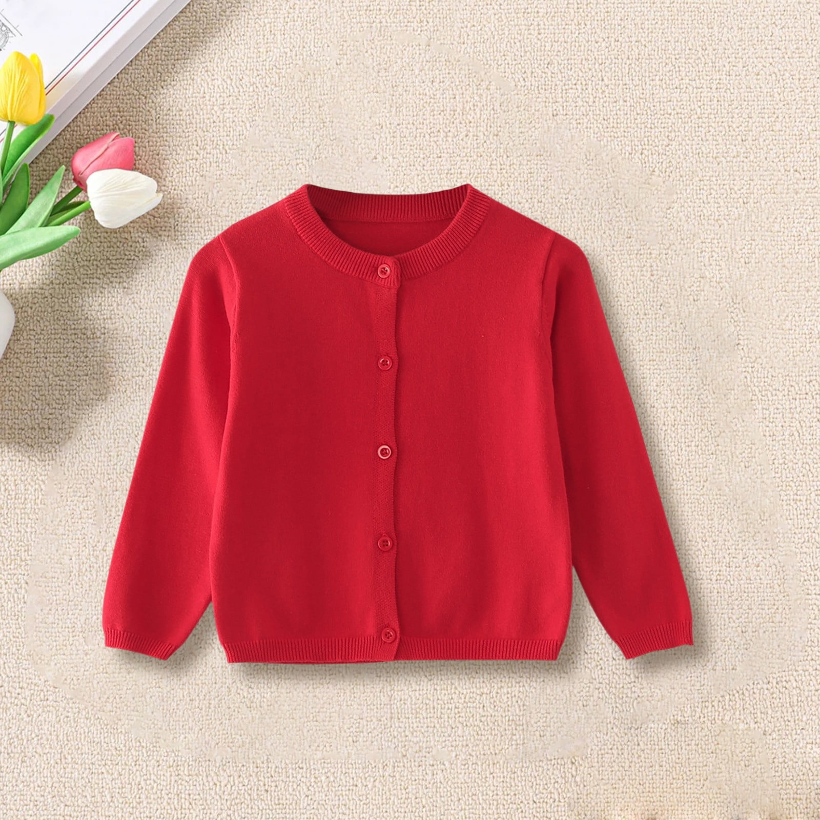 Knit Texture Kids Cardigan Girls Knit Button Sweater Boys Toddler Fall ...