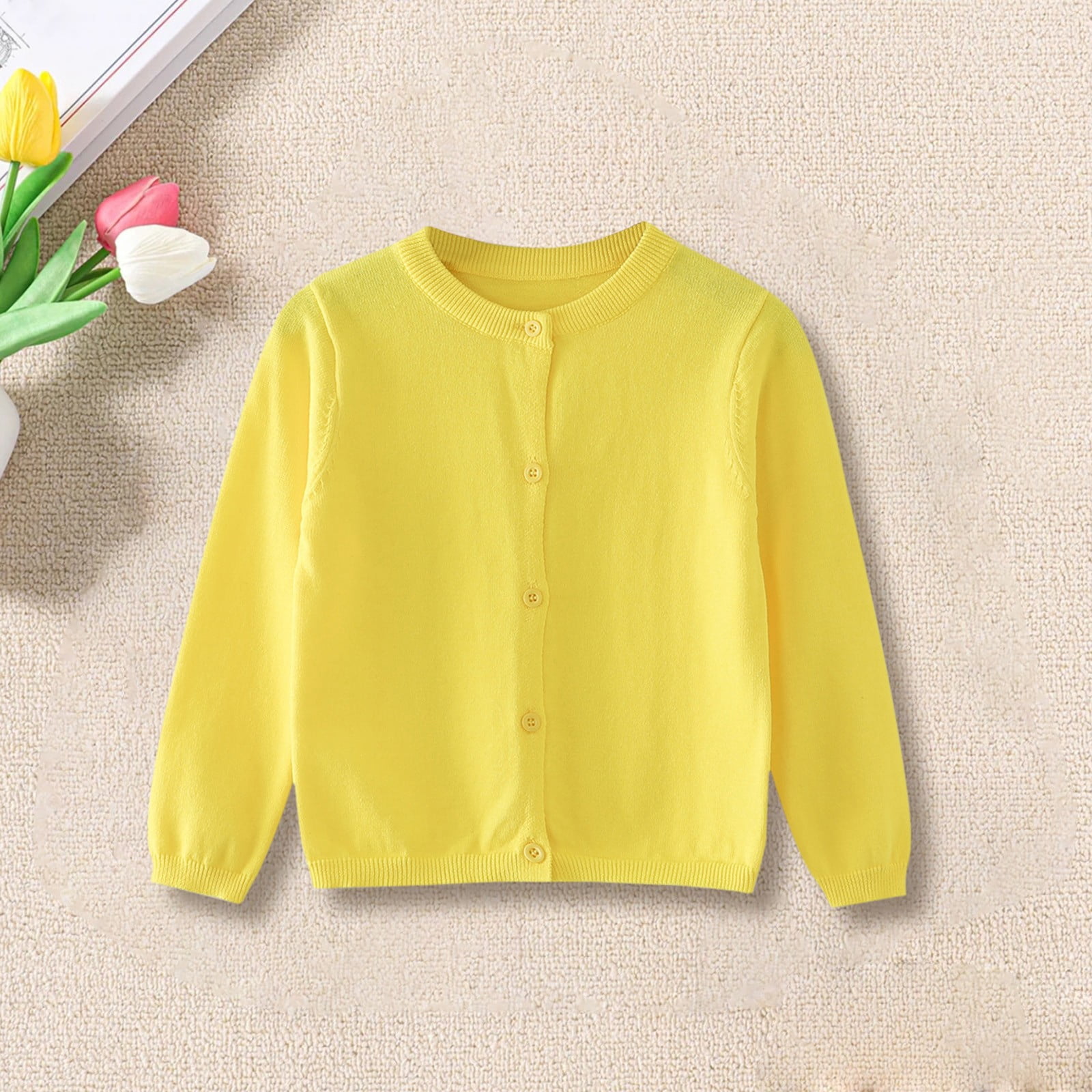 Knit Texture Kids Cardigan Girls Knit Button Sweater Boys Toddler Fall ...