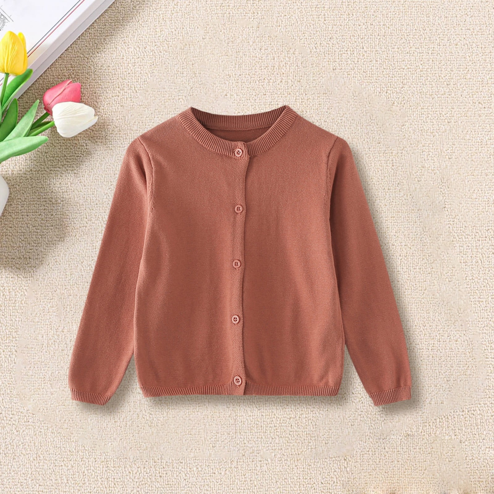 Knit Texture Kids Cardigan Girls Knit Button Sweater Boys Toddler Fall ...