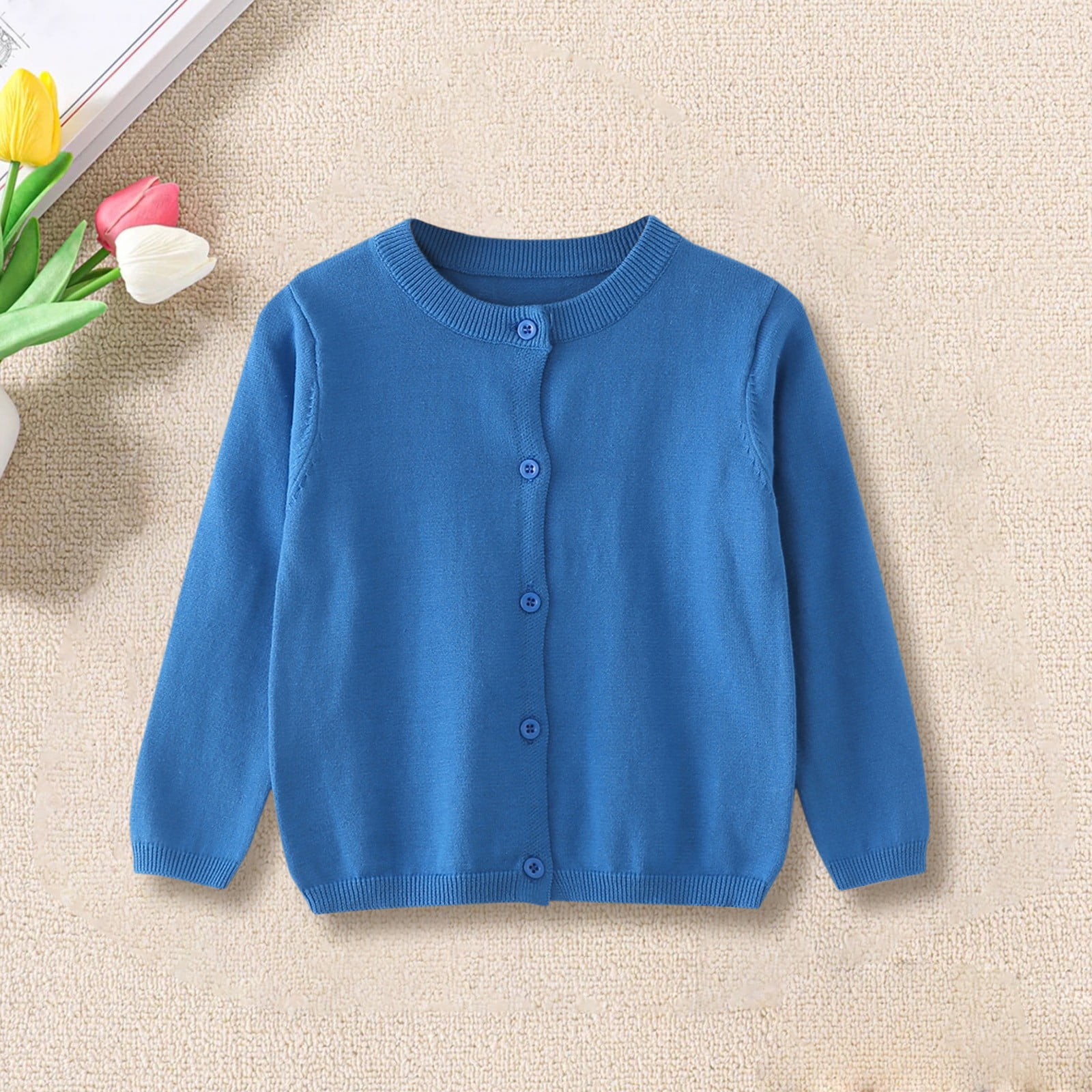 Spring Color Buttons For Crafts Knit Texture Kids Cardigan Girls Knit Button Sweater Boys Toddler Fall ...