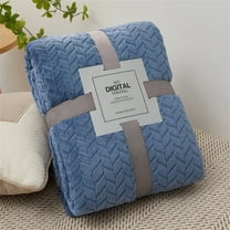 Knit Throw Blanket Super Soft Warm Blanket for Couch Lightweight Fluffy Blanket for Bed Sofa 50x60 Inches Blue