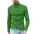thumbnail image 1 of Knit Tops for Men Casual Sports Top Long Sleeved Turtleneck Sweater Solid Color Shirt Soft Warm Pullover Fitted Knitted Lightweight Ribbed Sweater Fashion Pullover Cozy Sweaters for Men, 1 of 8