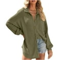 thumbnail image 1 of Knit Tops for Women Casual Long Sleeve Button Down Shirts Dressy Blouses Tops Fashion Fall Winter Clothes, 1 of 7