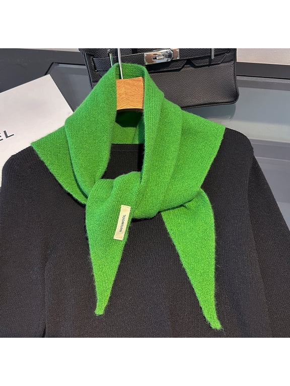 Knit Triangle Scarf, Wool Head Scarf for Women, Multi-functional Neckerchief, Neck Gaiter Warmer Knit Hooded Scarf, Aesthetic Accessories