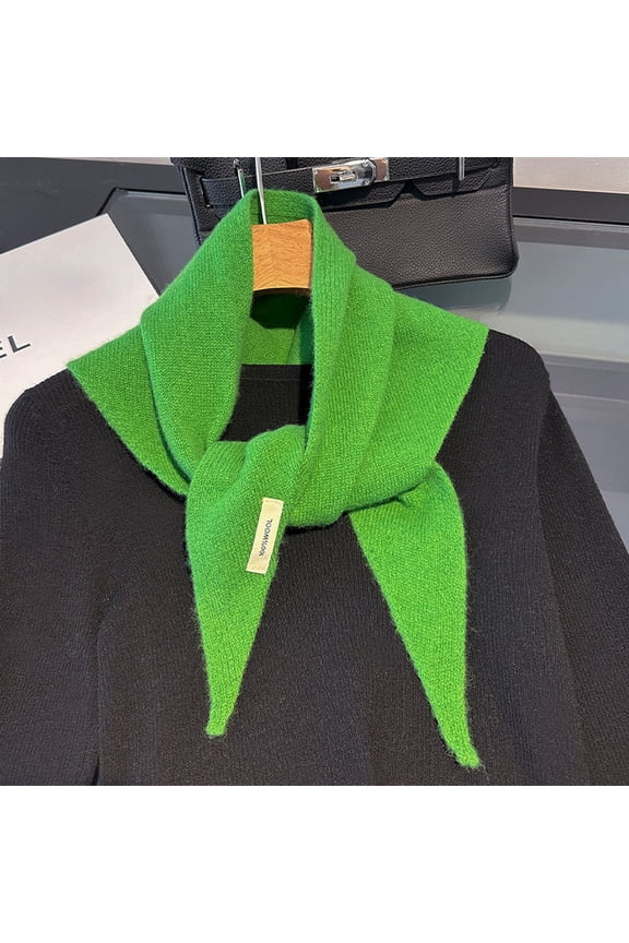 Knit Triangle Scarf, Wool Head Scarf for Women, Multi-functional Neckerchief, Neck Gaiter Warmer Knit Hooded Scarf, Aesthetic Accessories