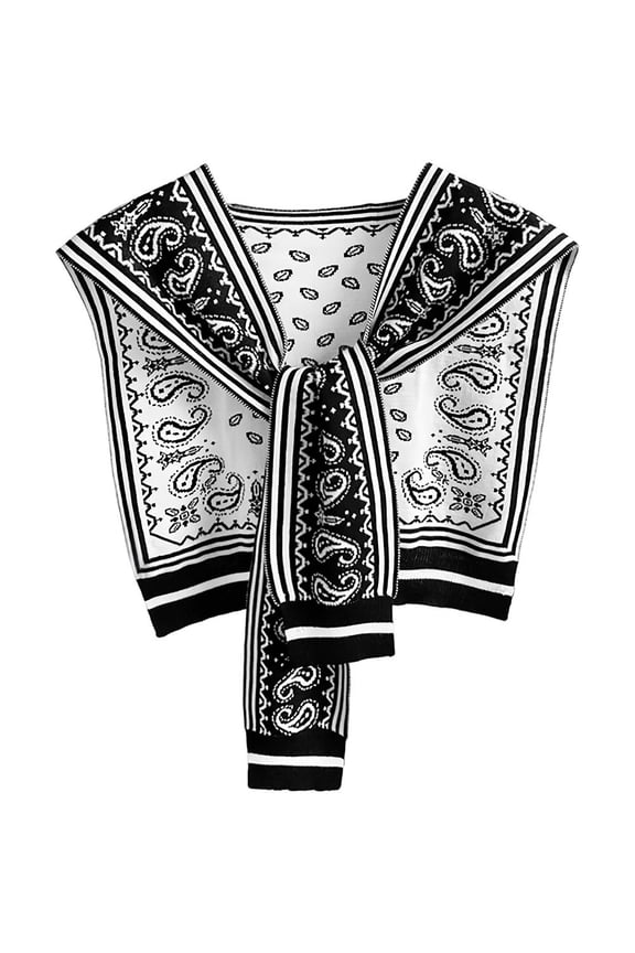 Knit Triangle Shawl, Paisley Autumn Winter Wrap, One Size