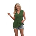 thumbnail image 1 of Knit Vest for Women Spring Summer V Neck Sleeveless Sweater Button Down Cardigan Casual Cute Tank Tops Green S, 1 of 6