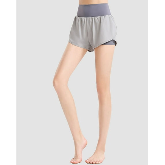 Knit Waistband Athletic Shorts High Waist
