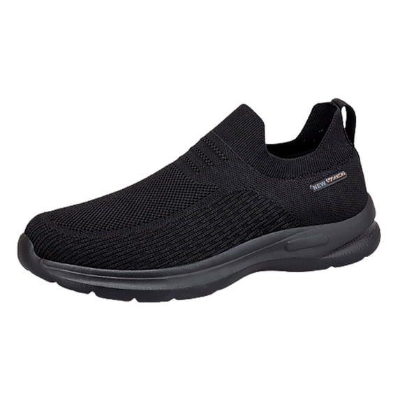 Knit Walking Shoes for Men S𝗅ip On Laceless Sport Shoes Lightweight Non-S𝗅ip L𝗈afers Shoes Wide Width Cushion Sneakers Breathable Casual Athlet𝗂c Shoes