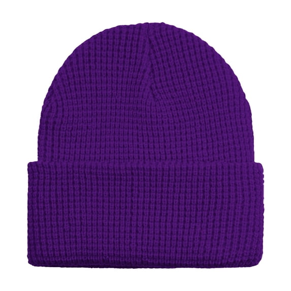Knit Winter Beanies, CQXIDFH Women Thickened Ear Protection Cap, Soft Plush Lined Warm Hat, Fashion Cold Weather Headwear for Daily Use, Trucker Hats (Purple, One Size)