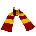 thumbnail image 1 of Knit Winter Rugby Striped Scarf for Men & Women - Stay Warm & Stylish (Cardinal/ Gold) -1 Pack, 1 of 8