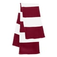 thumbnail image 1 of Knit Winter Rugby Striped Scarf for Men & Women - Stay Warm & Stylish (Cardinal/ White) -1 Pack, 1 of 6